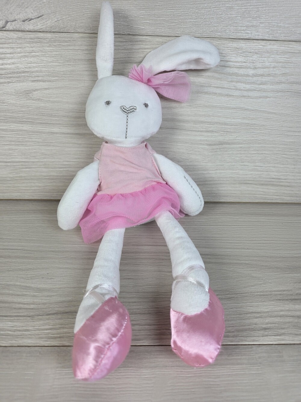 Ballet Bunny Plush Doll in Pink Dress and Shoes Stuffed Animal Rabbit 15" SU23